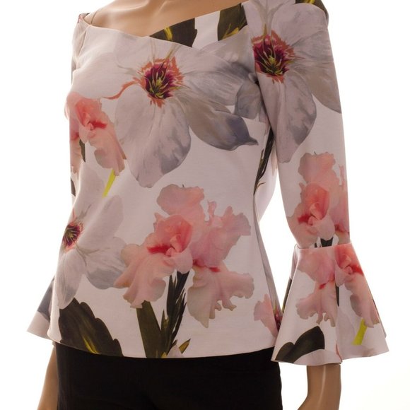 TED BAKER Bloom Bell Sleeved Top Size 6 - Picture 10 of 13